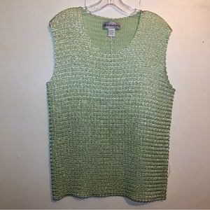 Dress Barn Mint Green Crinkle Tank Top with Stretch, size 22/24